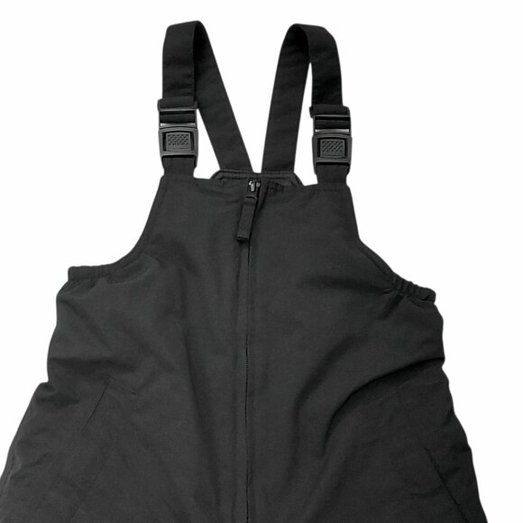 Lands' End Snow Bibs Kids 6 Black Front Zip Ankle Zip Insulated Winter Outdoor - Picture 2 of 12
